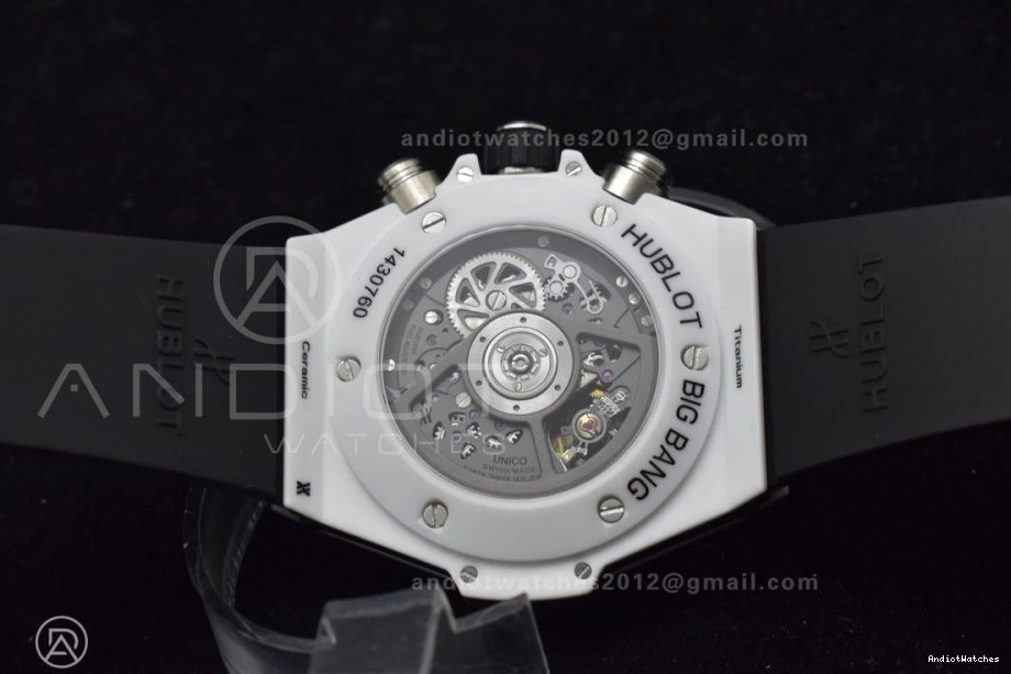 Bang Strap Unico 516 Ceramic White White A 1:1 Best Edition ZF Dial Packable Rubber on Skeleton Big 0320